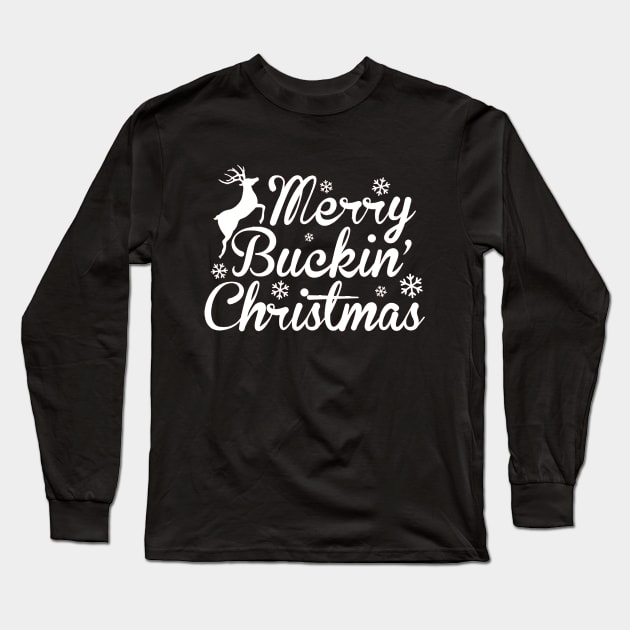 merry buckin' christmas Long Sleeve T-Shirt by crackdesign